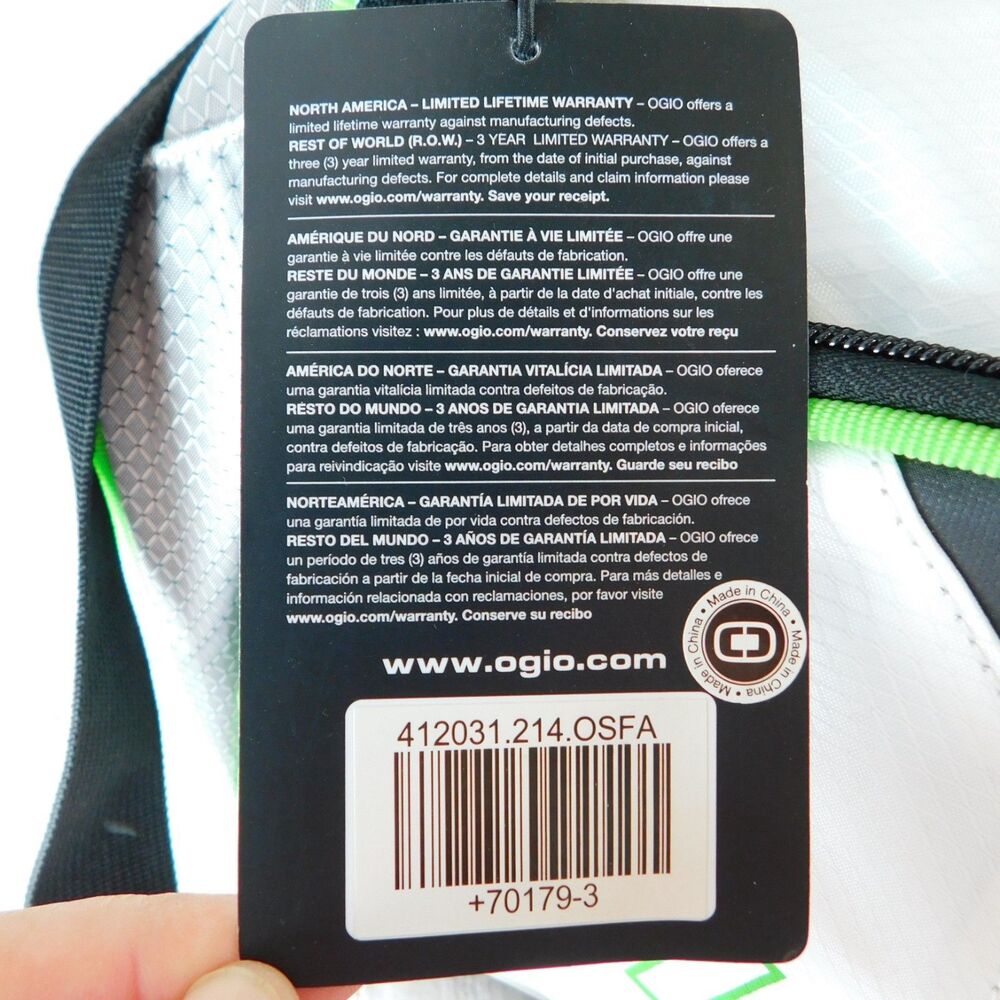 OGIO Endurance 1.0 White Silver Sport Gym Water Resistant Duffel Bag Golf NWT - Picture 5 of 12